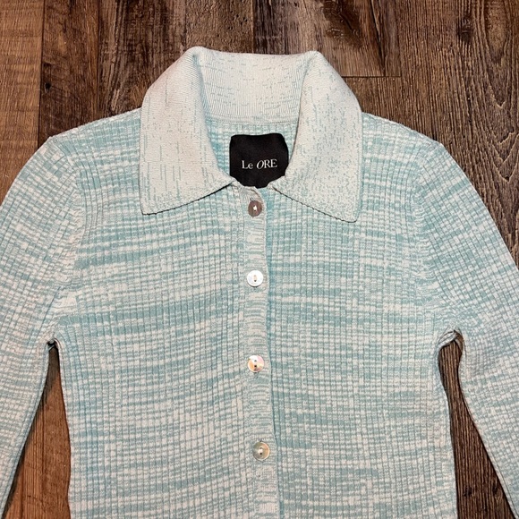 Le Ore Rimini Collared Cardigan in Sky Size XS - Picture 3 of 8